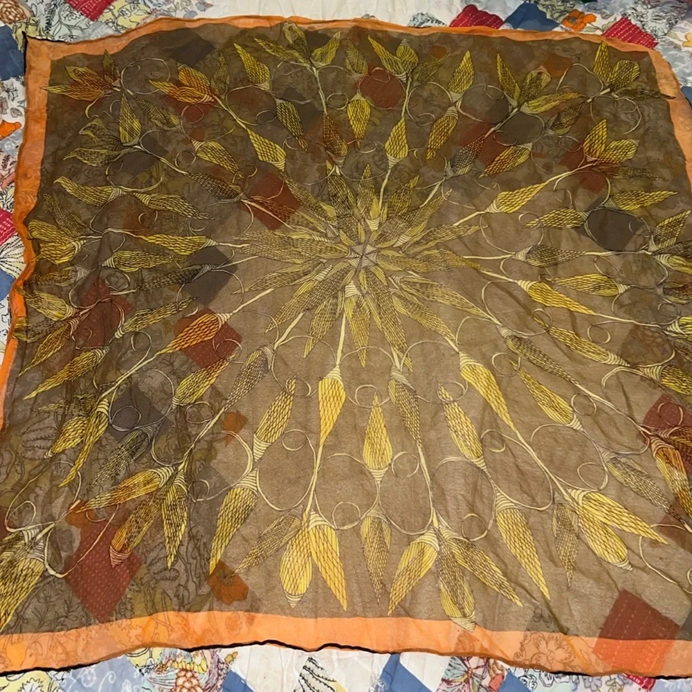 Vintage Vera Neumann ladybug sheer silk scarf 23” square